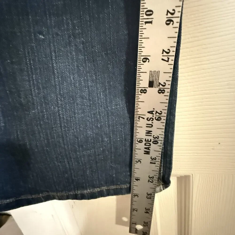 VTG Y2k Lucky Brand Jeans SIZE 12 LONG TALL Bootcut Fleur De Lis Embroidered USA